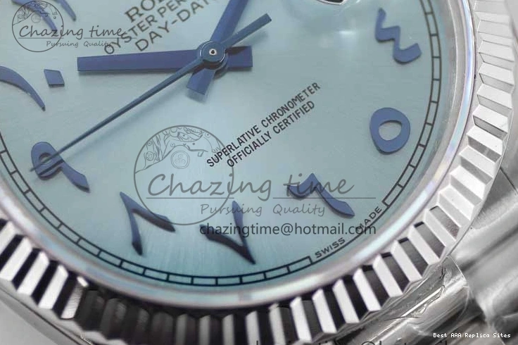 Good Copy Rolex Watches Steel Ice 40mm Best TWF 1:1 2357 SS Arabic A Comfortable Bracelet Edition 904L on Day SS Blue Date Dial 0118